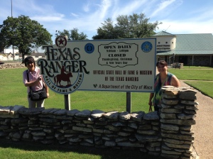 Friends visiting from Singapore at the Texas Ranger Museum in Waco, Texas